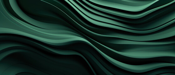 3D render of deep green wavy patterns.