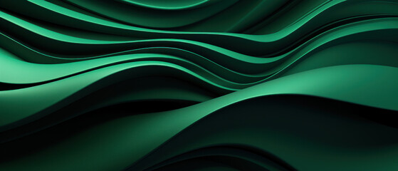 3D render of deep green wavy patterns.