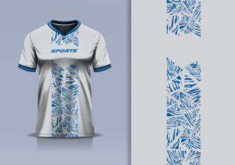 Tshirt mockup abstract grunge sport jersey design for football soccer, racing, esports, running, blue white color © Nimpuna O