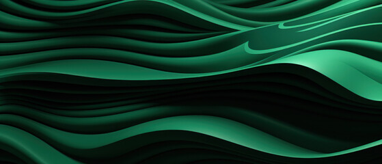 3D render of deep green wavy patterns.