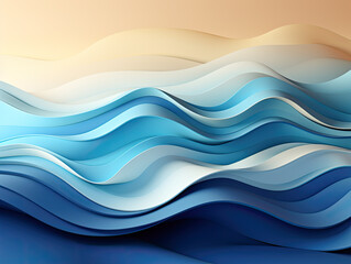 Obraz premium Blue paper layers in an abstract background.