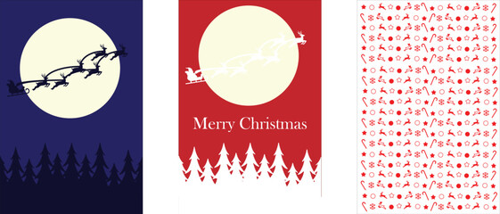 Naklejka premium Set of Christmas backgrounds. Christmas tree. Christmas decoration. winter holiday. banner, Greeting card, poster