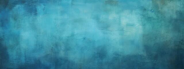 Fototapeta na wymiar Wide, grungy blue painted abstract background, excellent for creative design or atmospheric visuals.