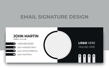 Email signature design or email footer and personal social media cover template