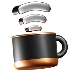 3D Steaming Coffee Mug Icon
