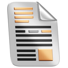 3D Curled Document Icon