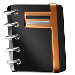 3D Metallic Ring-Bound Notebook Icon