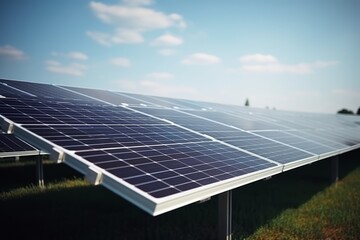 Renewable Energy Generation with Solar Panels in Field