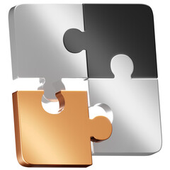 3D Interlocking Puzzle Pieces Icon