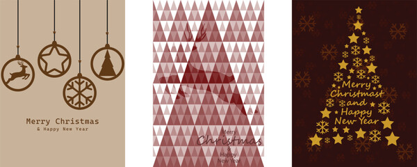 Set of Christmas backgrounds. Christmas tree. Christmas decoration. winter holiday. banner, Greeting card, poster