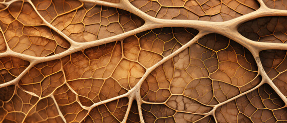 Ultra-close view of a dry leaf's texture. - obrazy, fototapety, plakaty