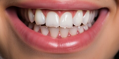 Closeup of Missing Tooth in Dental Health Clinic with Waves and Lips