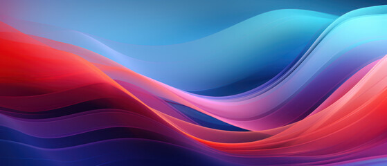 Dynamic abstract with intertwining blue and red waves.