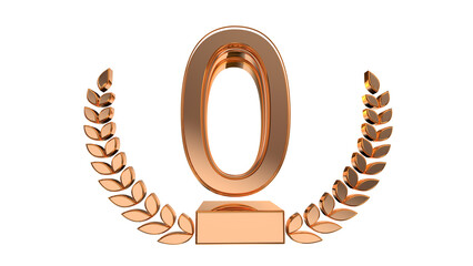 Elegance  gold  3d number 0