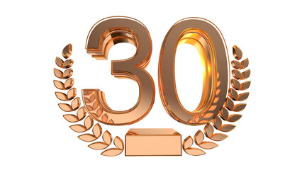 Elegance  gold  3d number 20