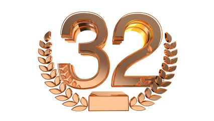 Elegance  gold  3d number 22