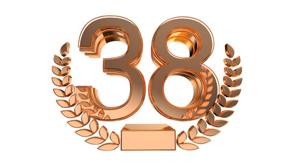 Elegance  gold  3d number 38