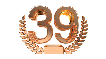Elegance  gold  3d number 39