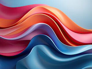 Abstract blue shape against a colored background.
