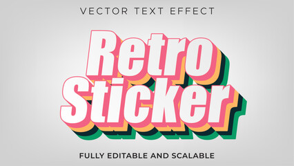 Retro Vintage Sticker Text Effect