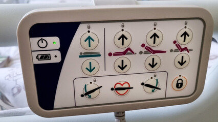 Panel for changing the position of an electrical hospital bed - 680558465