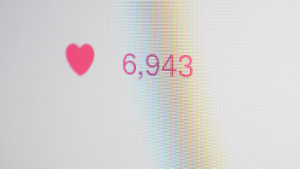 Like amount displayed on a social media platform