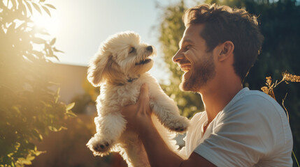 person with dog,generate ai