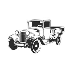 Outline illustration design of a vintage car 41