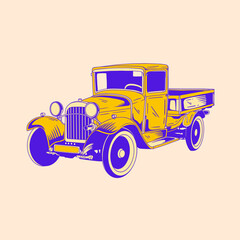 classic retro car illustration design 41