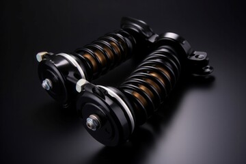 Automobile shock absorber. Spring auto coil flexible part. Generate Ai - obrazy, fototapety, plakaty
