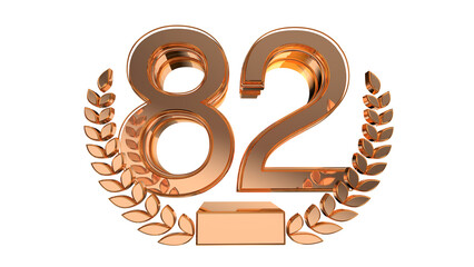 Elegance  gold  3d number 82