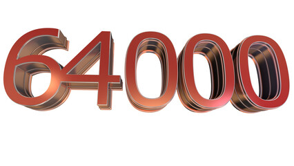 Red 3d number 64000