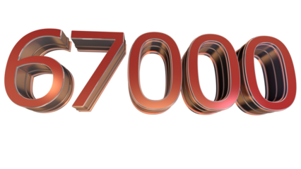 Red 3d number 67000