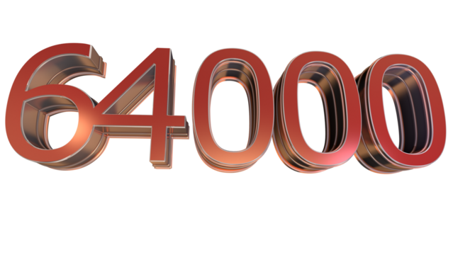 Red 3d number 64000
