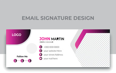 Modern creative email signature design or email footer template