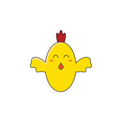 Vector logo cute chicken, chicken icon, chicken head, chicken sticker