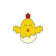Vector logo cute chicken, chicken icon, chicken head, chicken sticker