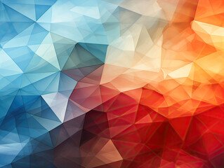 In an abstract geometric background, discover a colorful image.
