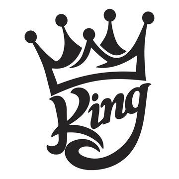 Stylish , fashionable  and awesome  King  and queen typography art and illustrator