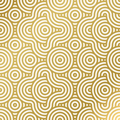 Fototapeta na wymiar luxury seamless pattern white and gold wave circle 