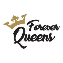 Stylish , fashionable  and awesome  King  and queen typography art and illustrator