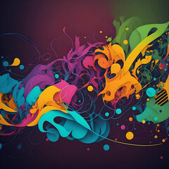 Abstract music as colors background. Colorful representation of music as if it was color. Use as graphic resource, background or wallpaper