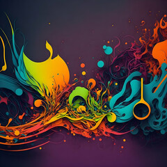 Abstract music as colors background. Colorful representation of music as if it was color. Use as graphic resource, background or wallpaper