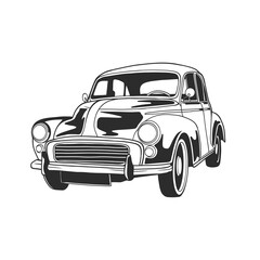 Outline illustration design of a vintage car 45