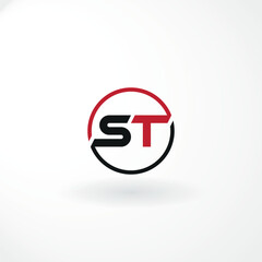 Vector Logo - Lettermark Design is Combination Letter S and T with Customized Font