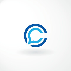 Vector Logo - Logo Symbol with Letter C dan C and Symbol Represent Communications