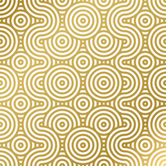 luxury seamless pattern white and gold wave circle 