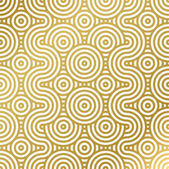 luxury seamless pattern white and gold wave circle 
