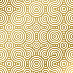 luxury seamless pattern white and gold wave circle 