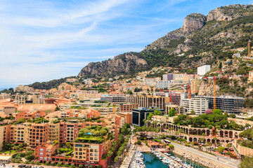 Fototapeta premium Panoramic view of Monte Carlo harbour in Monaco